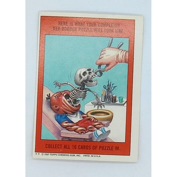 Vintage Garbage Pail Kids 1987 458a Dental Hy Gene Green Line Printing Error! - Picture 4 of 5
